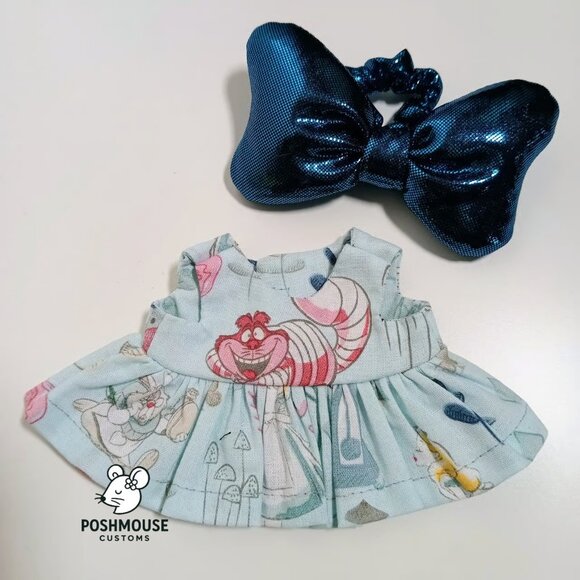 Alice in Wonderland Cheshire Cat Dress with Metallic Bow Labubu Outfit - Picture 5 of 5